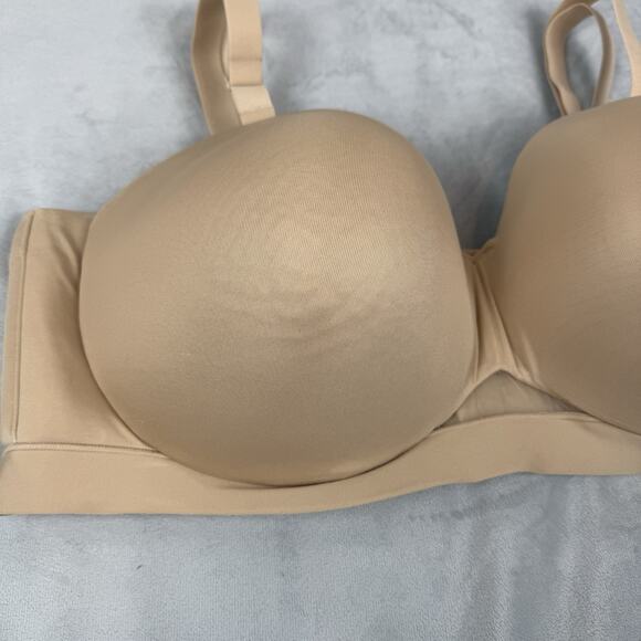 Cacique Comfort Bliss Bra 46DDD Beige Lightly Lined Multi Way Strapless - Picture 2 of 6